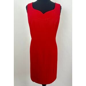 Vintage Pinup Rockabilly Red Sweetheart Midi Dress Bolero Jacket Set Retro Sz 14